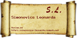 Simonovics Leonarda névjegykártya